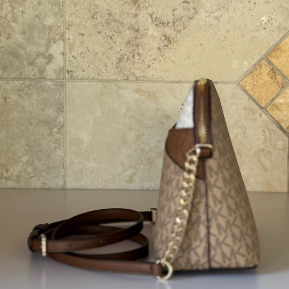 Michael Kors Jet Set Travel Dome Brown Crossbody Bag + Wallet Set - Picture 4 of 15